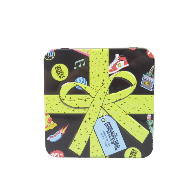 Hinged Square Tin box